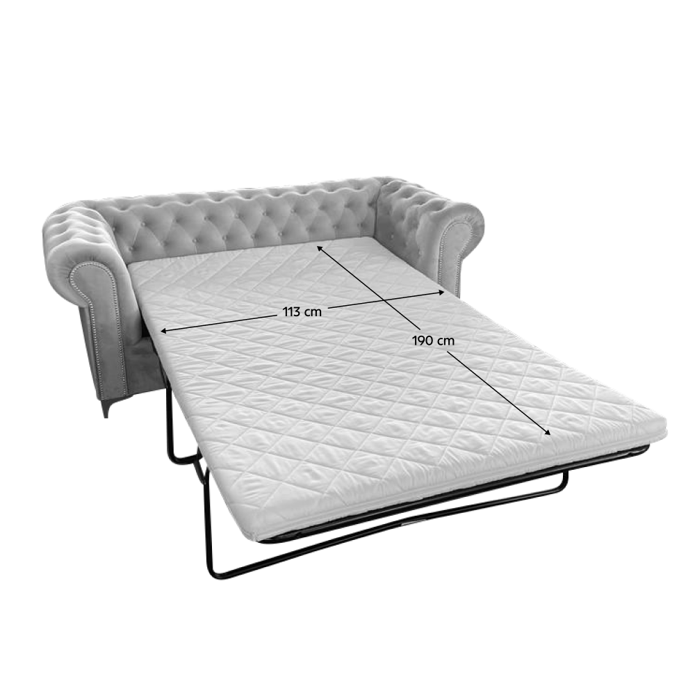 Canapea extensibila de lux 2 locuri, stofa gri deschis Velvet, ROMANO — imaginea 3