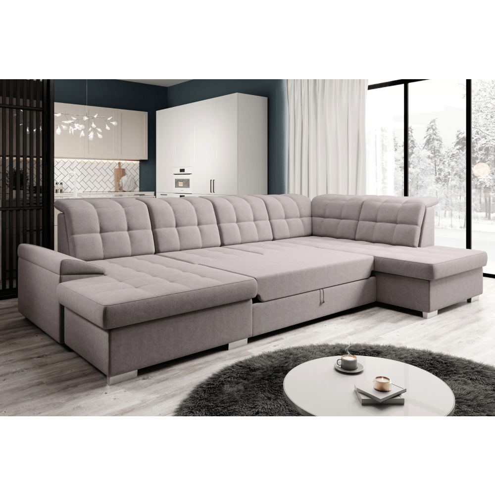 Canapea extensibila, gri-bej Taupe, dreapta, OREO U — imaginea 2