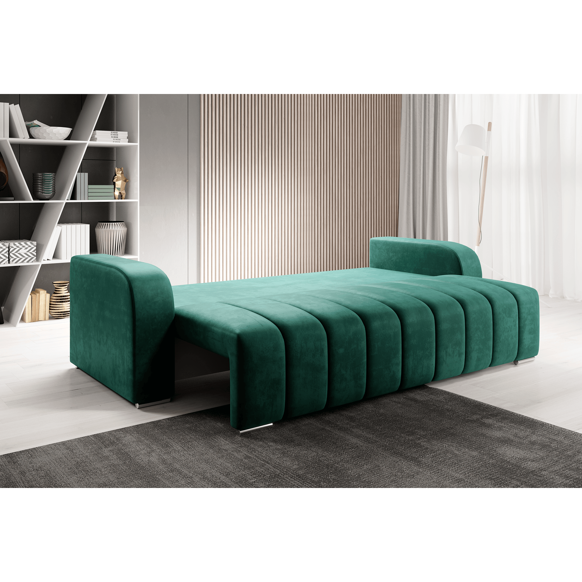 Canapea extensibila, culoare smarald, PORIMA — imaginea 4