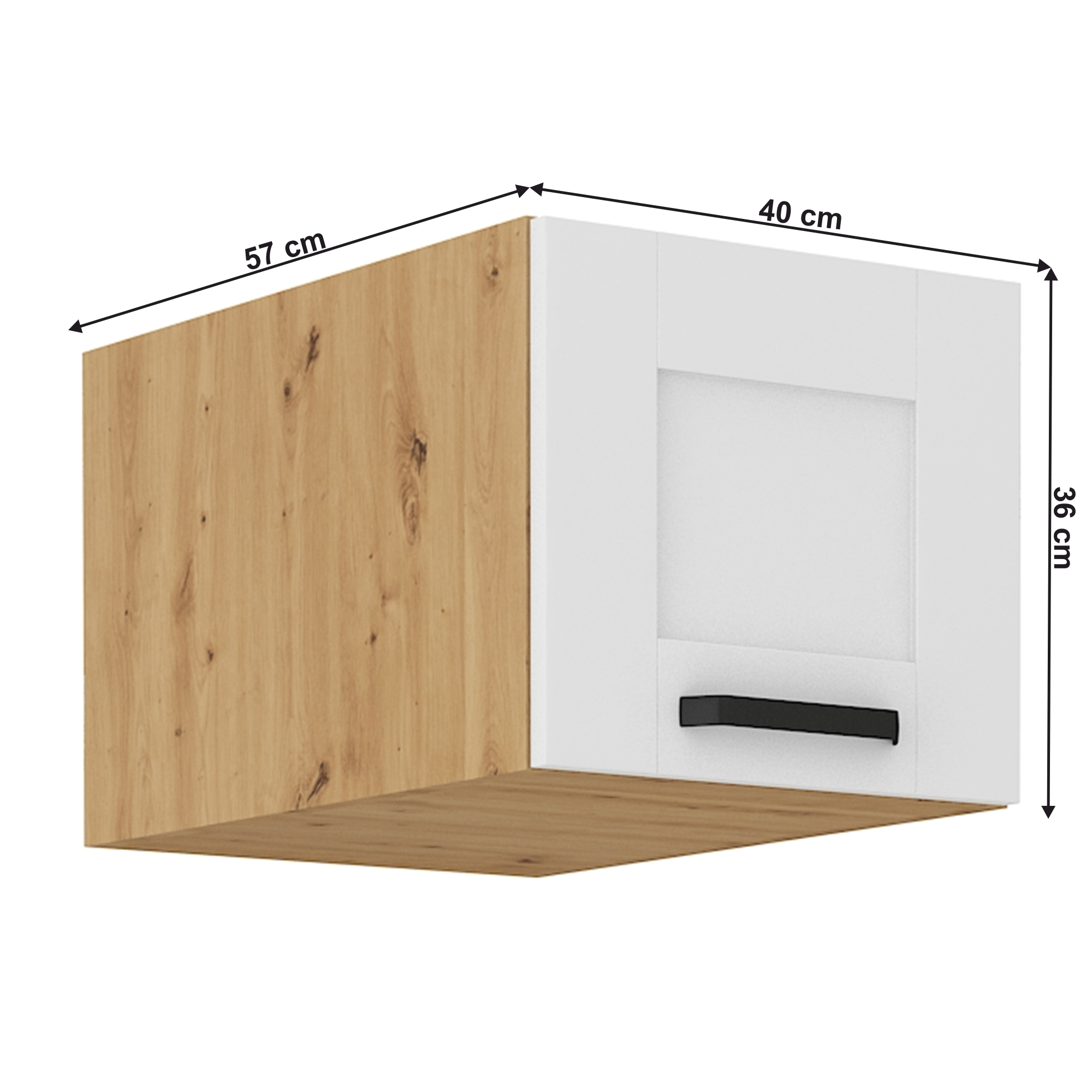 Dulap superior, alb/stejar artizan, LULA 40 NAGU-36 1F — imaginea 9