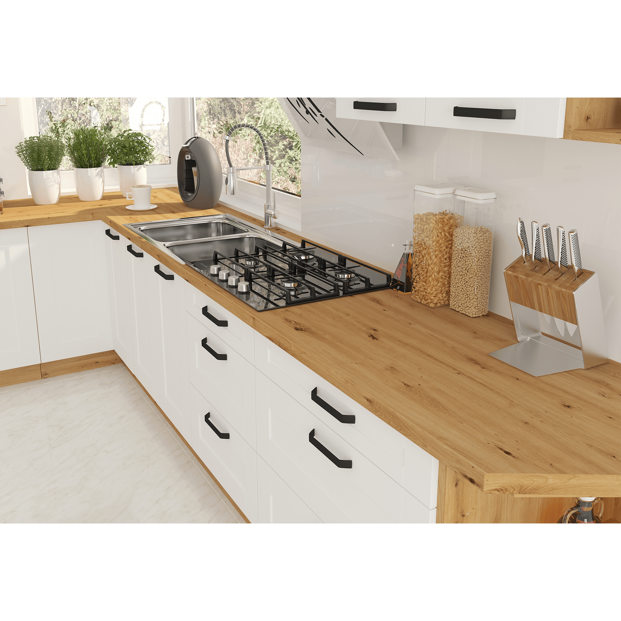 Dulap superior, alb/stejar artizan, LULA 40 NAGU-36 1F — imaginea 11