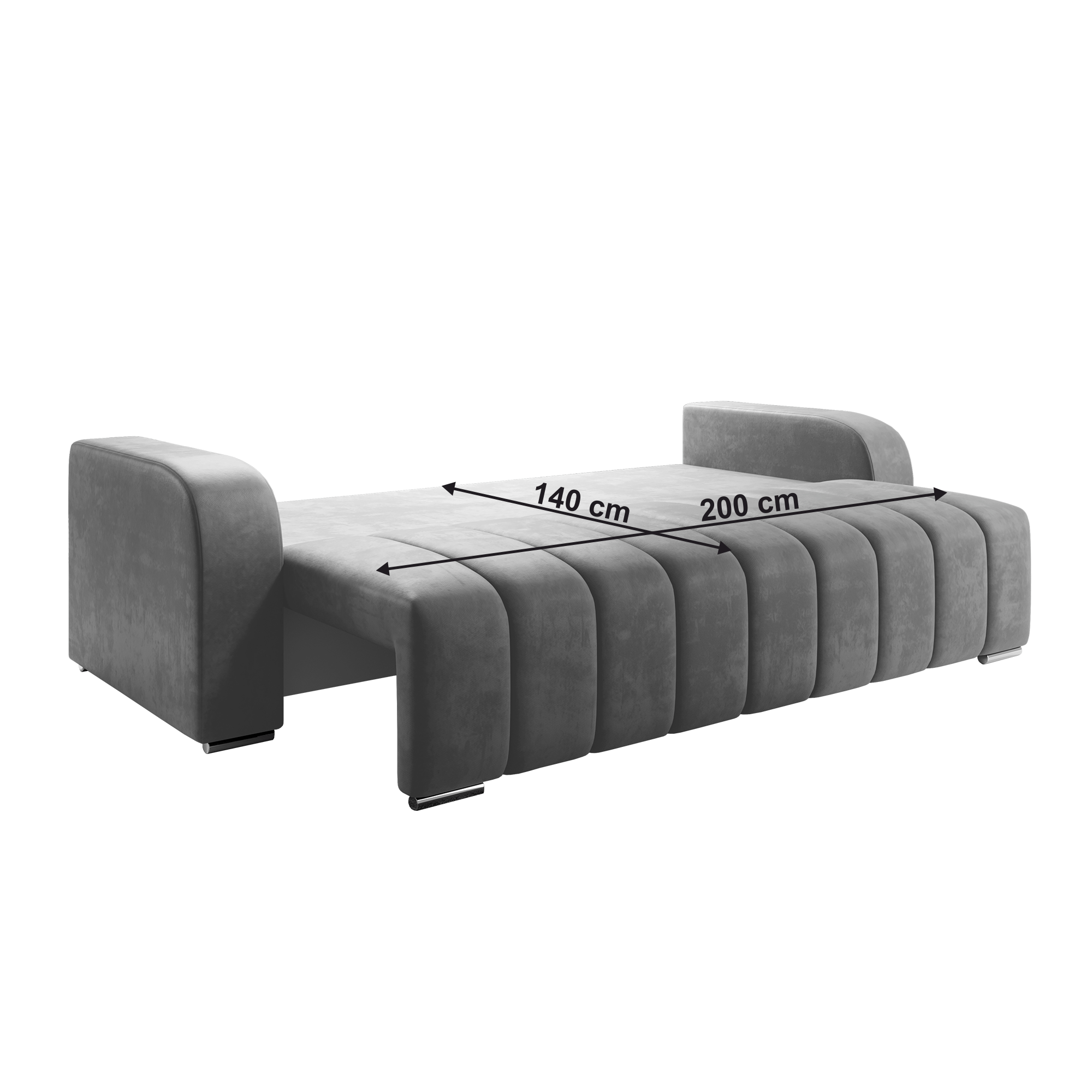 Canapea extensibila, culoare gri, PORIMA — imaginea 3