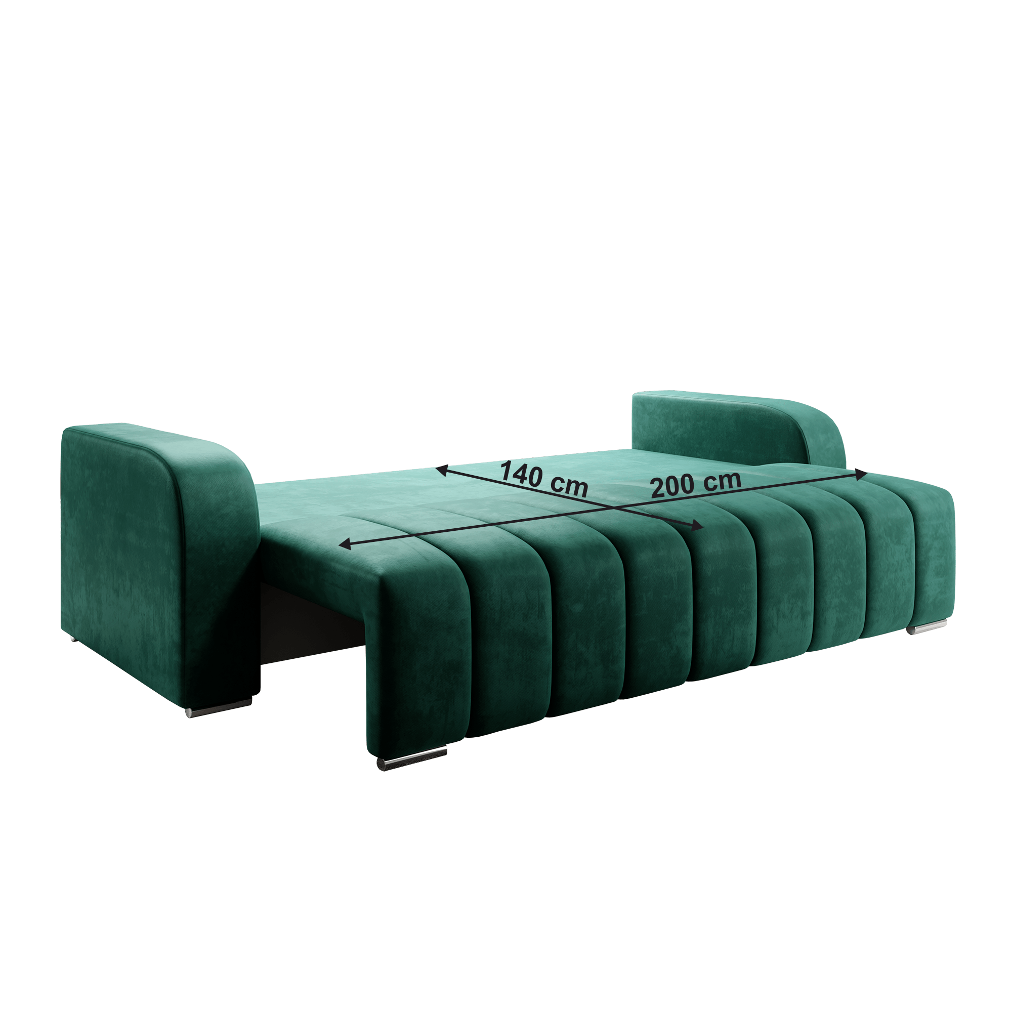 Canapea extensibila, culoare smarald, PORIMA — imaginea 6