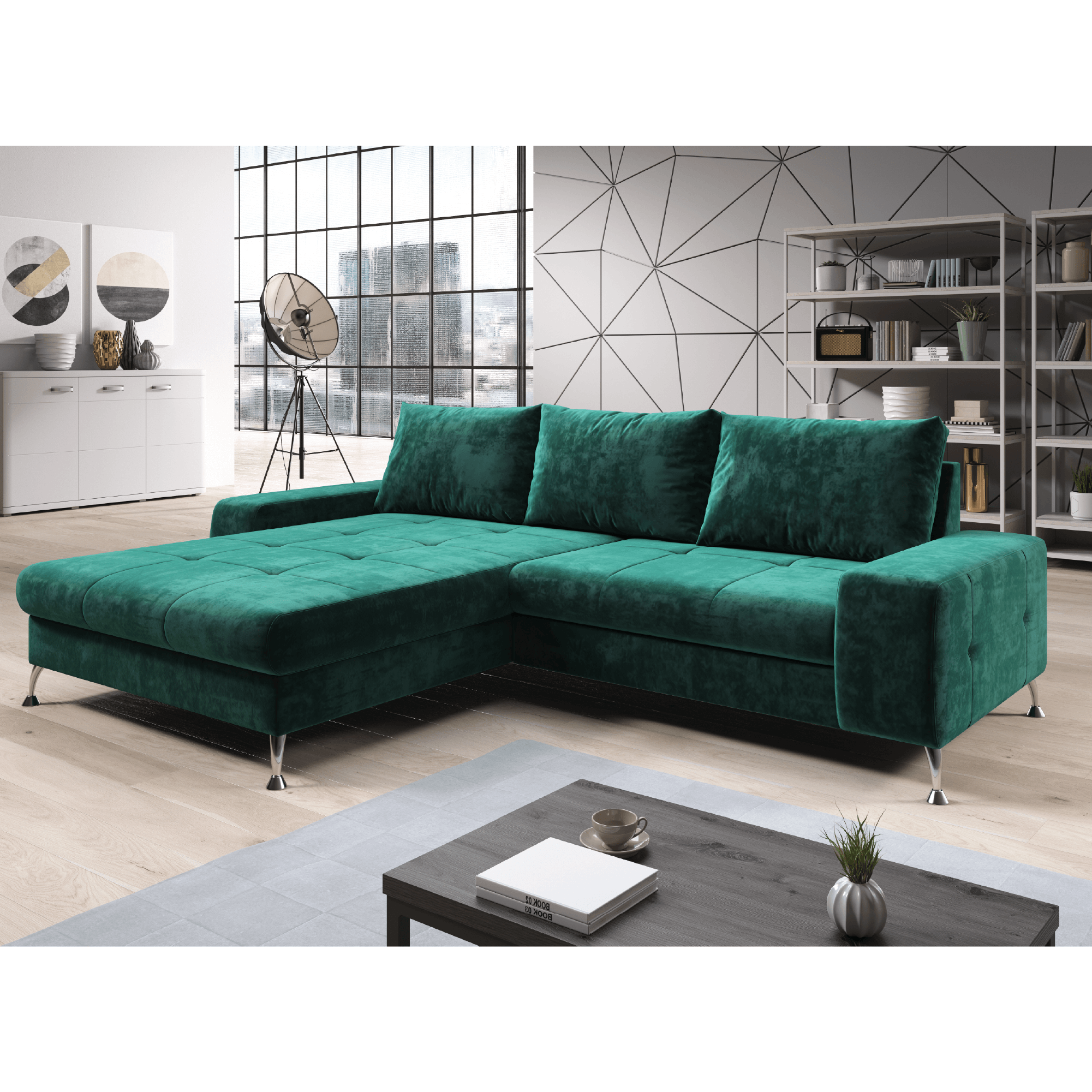 Canapea extensibila, stanga, culoare smarald, VASAT ROH — imaginea 3