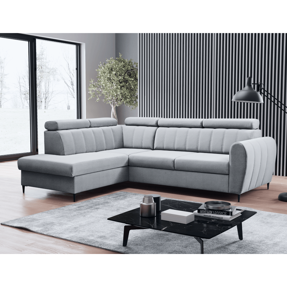 Canapea extensibila, gri deschis, stanga, KORIO L — imaginea 3