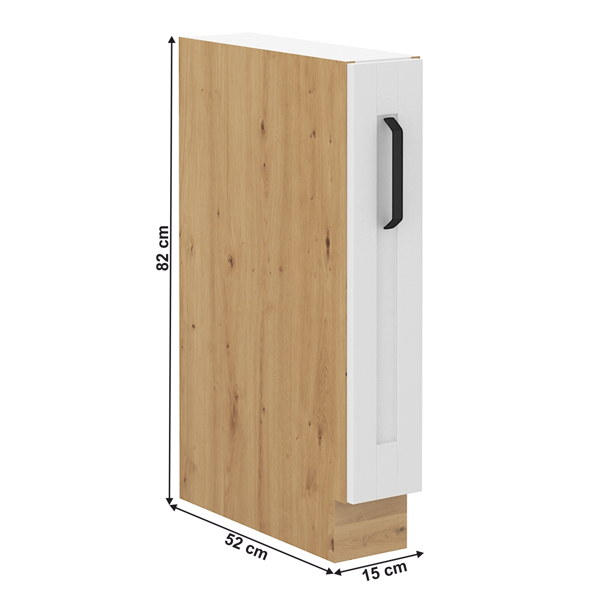 Dulap inferior cu cos glisant, alb/stejar artizan, LULA D15 CARGO — imaginea 5