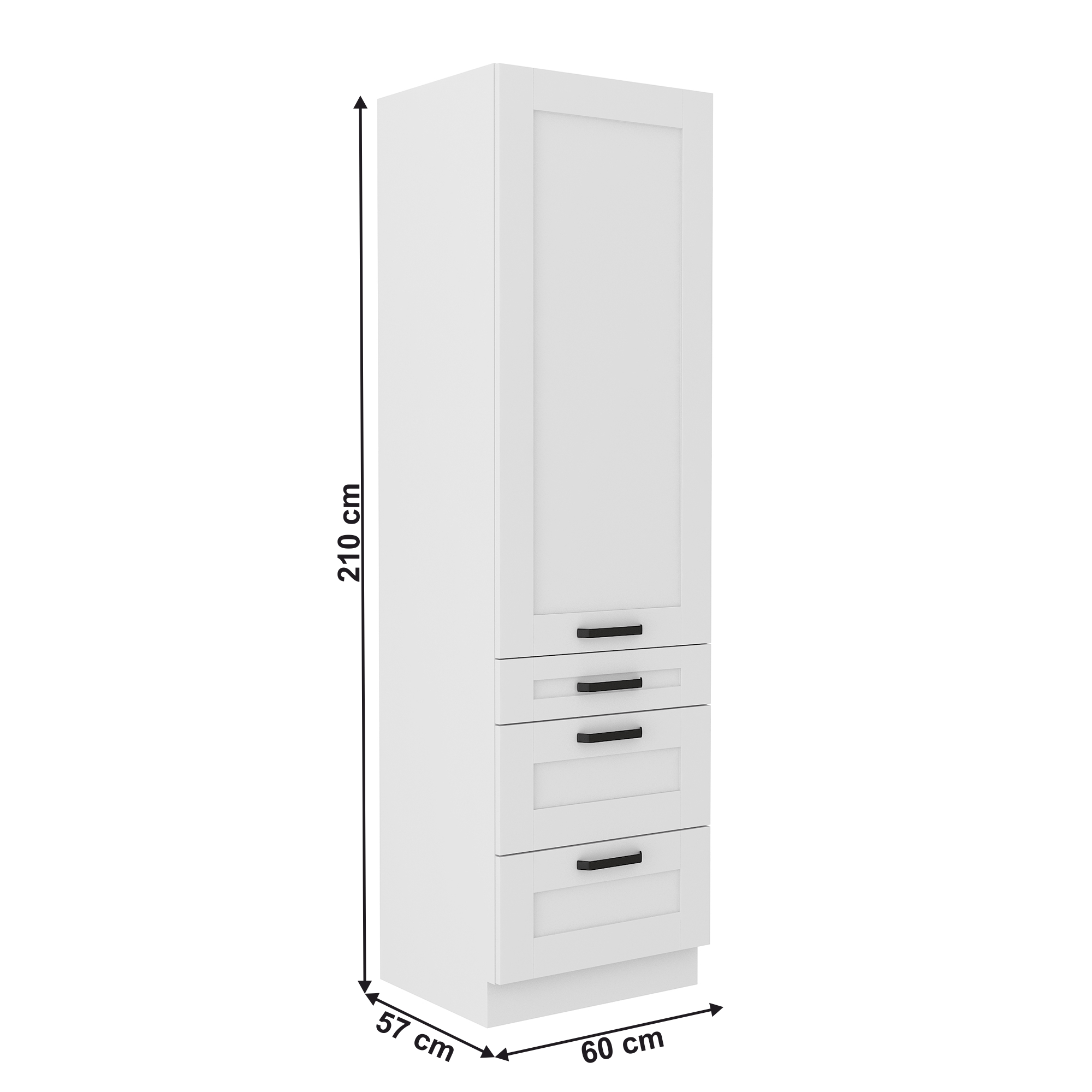 Dulap inalt, alb, LULA 60 DKS-210 3S 1F — imaginea 9