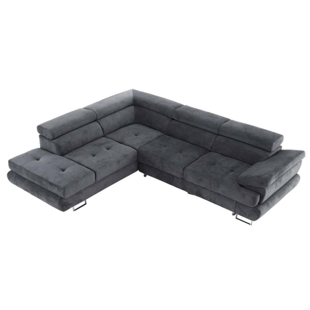 Set canapea, gri, material textil, stanga, BUTON P — imaginea 3