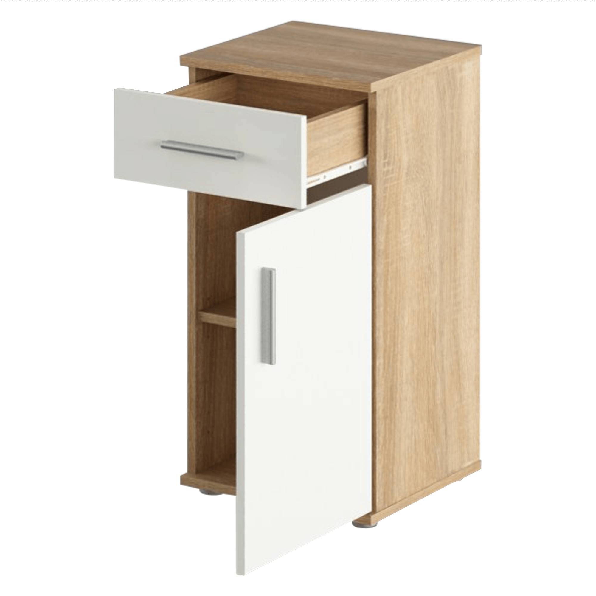Dulap de baza, stejar sonoma/ alb mat, LESSY NEW 03 — imaginea 2