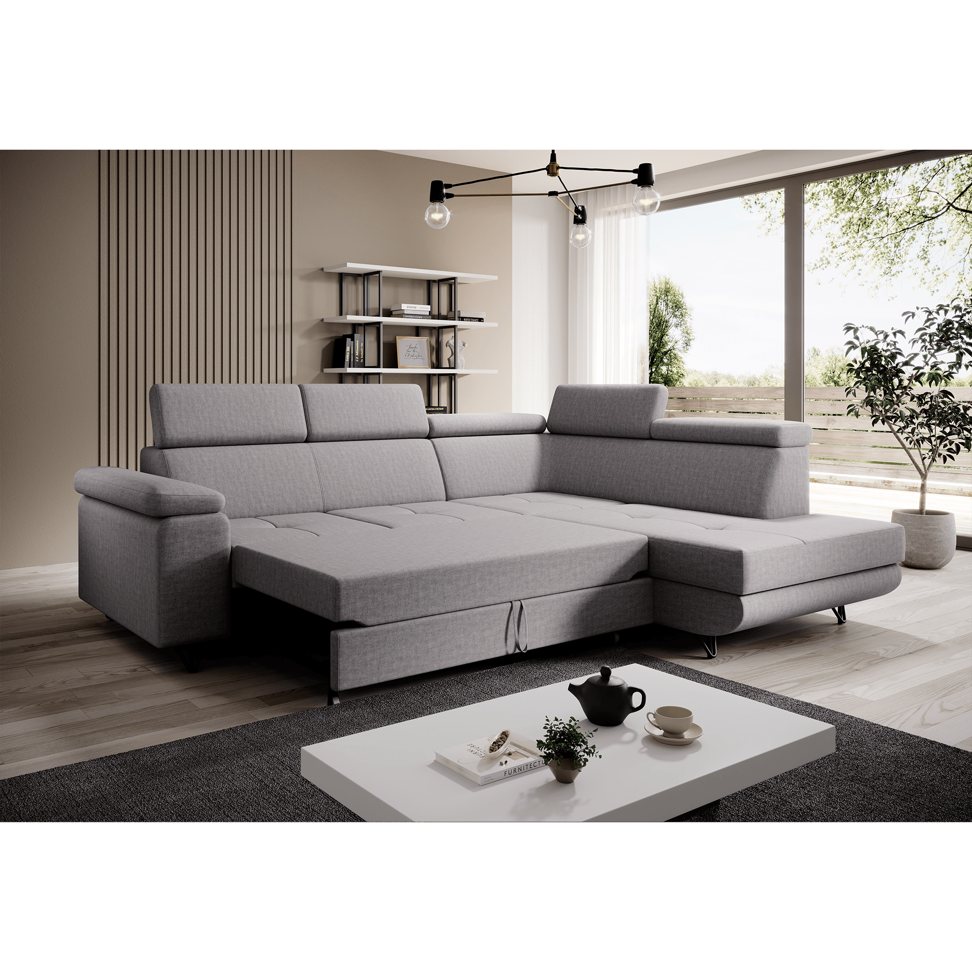 Canapea extensibila, gri deschis, dreapta, JOGI ROH — imaginea 5