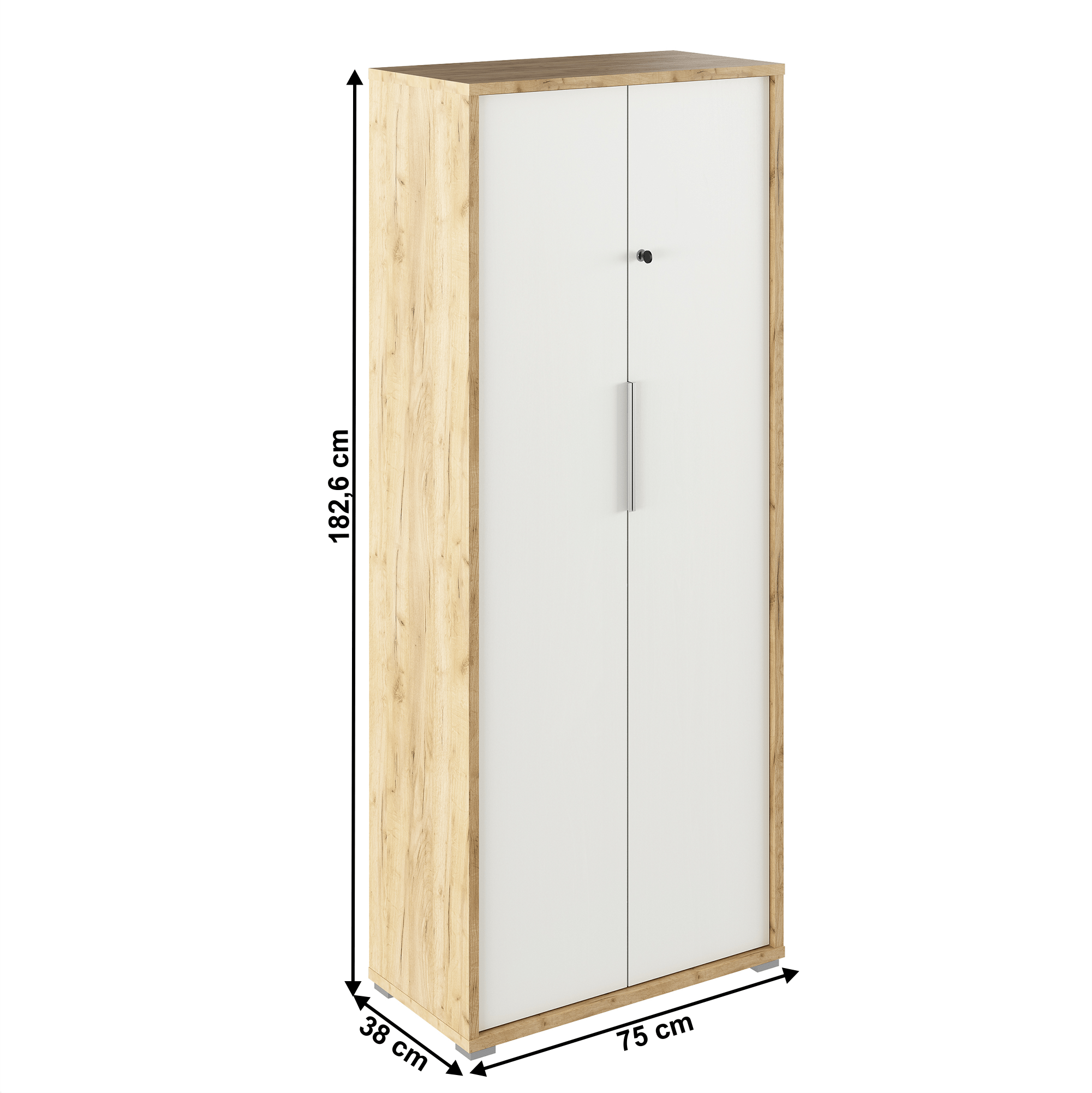 Dulap cu incuietoare, stejar artizan/ alb, RIOMA TYP 31 — imaginea 3
