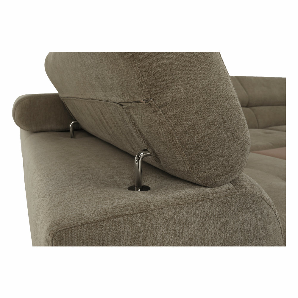 Set canapea cu spatiu de depozitare, maro deschis melanj, material textil, stanga, BUTON R — imaginea 5