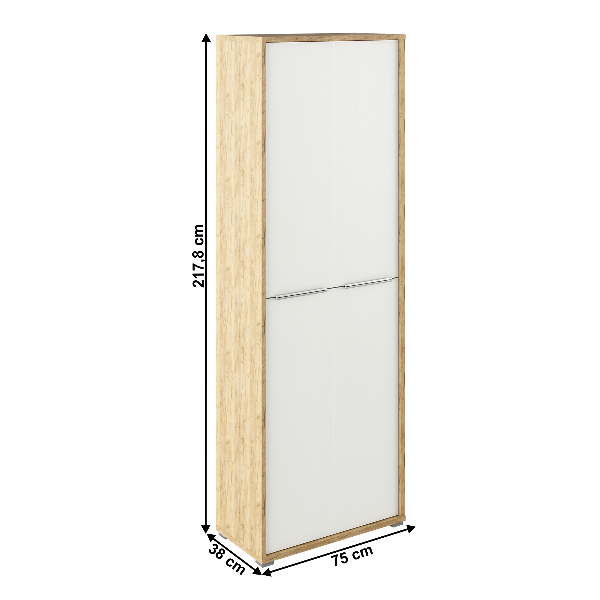 Dulap inalt cu rafturi, stejar artizan/alb, RIOMA Tip 05 — imaginea 2
