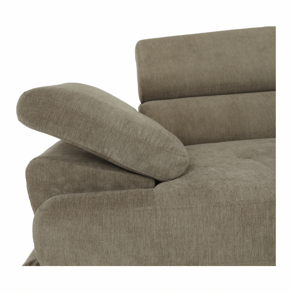 Set canapea cu spatiu de depozitare, maro deschis melanj, material textil, dreapta, BUTON R — imaginea 2