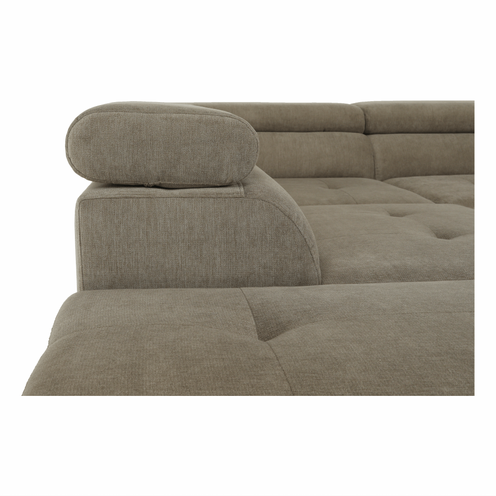 Set canapea cu spatiu de depozitare, maro deschis melanj, material textil, stanga, BUTON R — imaginea 8
