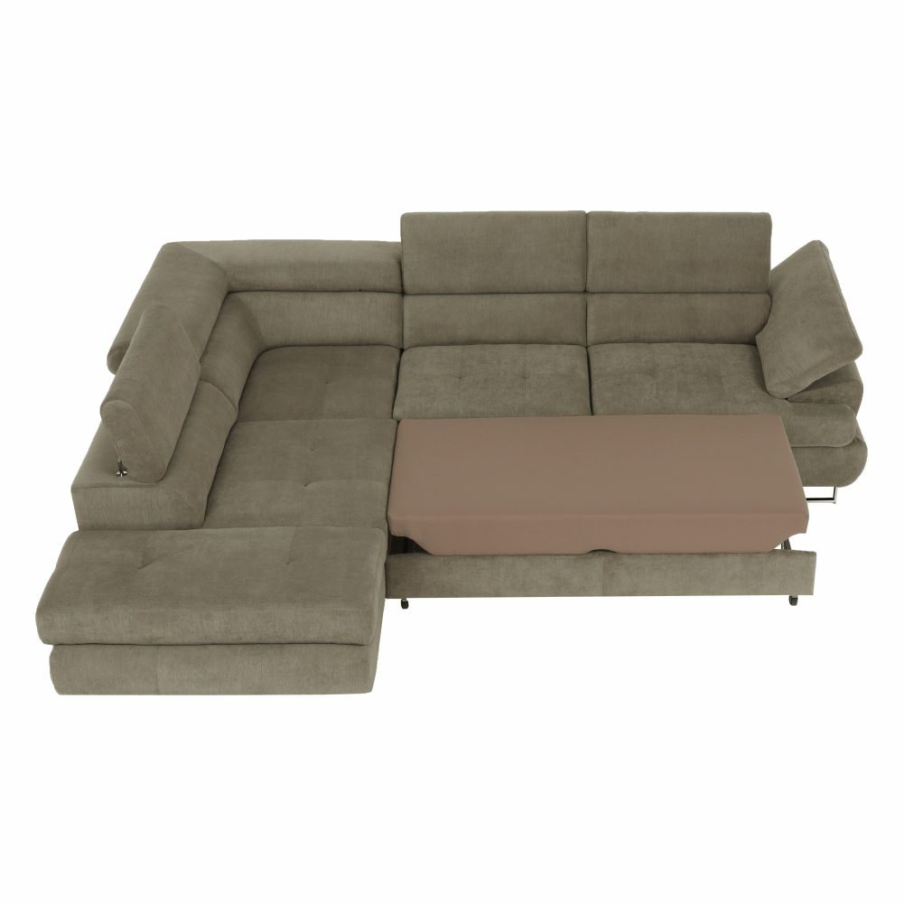 Set canapea cu spatiu de depozitare, maro deschis melanj, material textil, stanga, BUTON R — imaginea 9