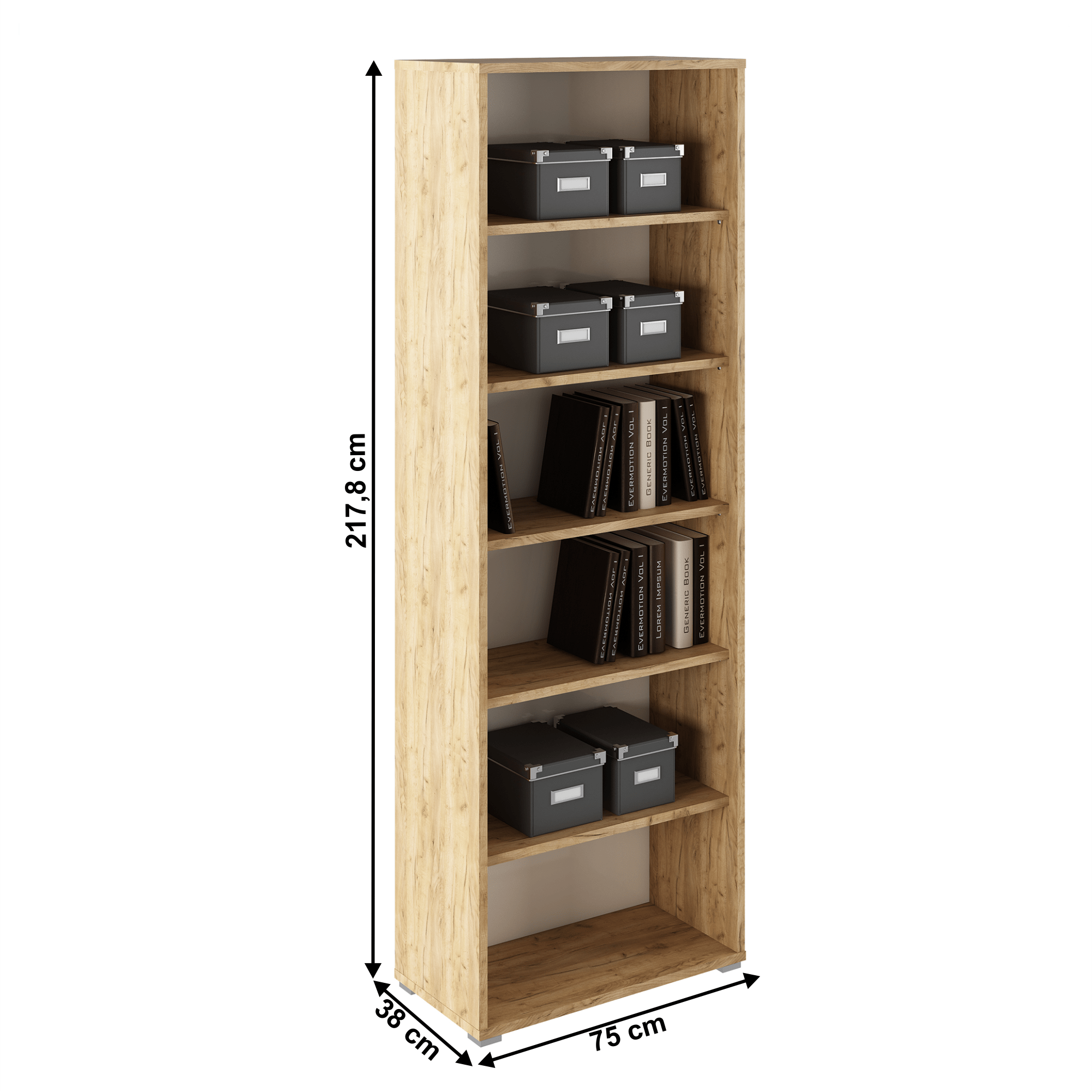 Raft inalt, stejar artizan/alb, RIOMA TYP 01 — imaginea 3