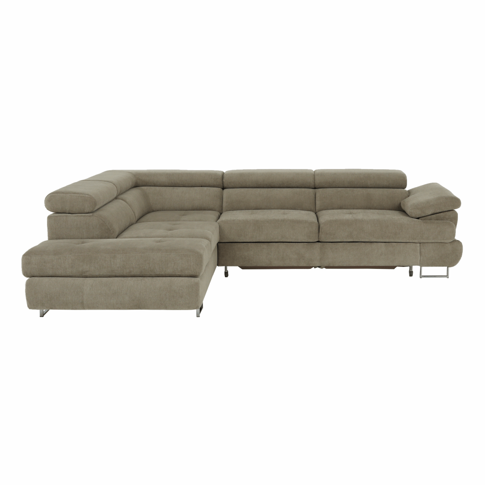 Set canapea cu spatiu de depozitare, maro deschis melanj, material textil, stanga, BUTON R — imaginea 14