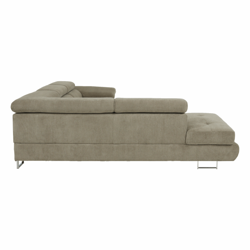 Set canapea cu spatiu de depozitare, maro deschis melanj, material textil, stanga, BUTON R — imaginea 15