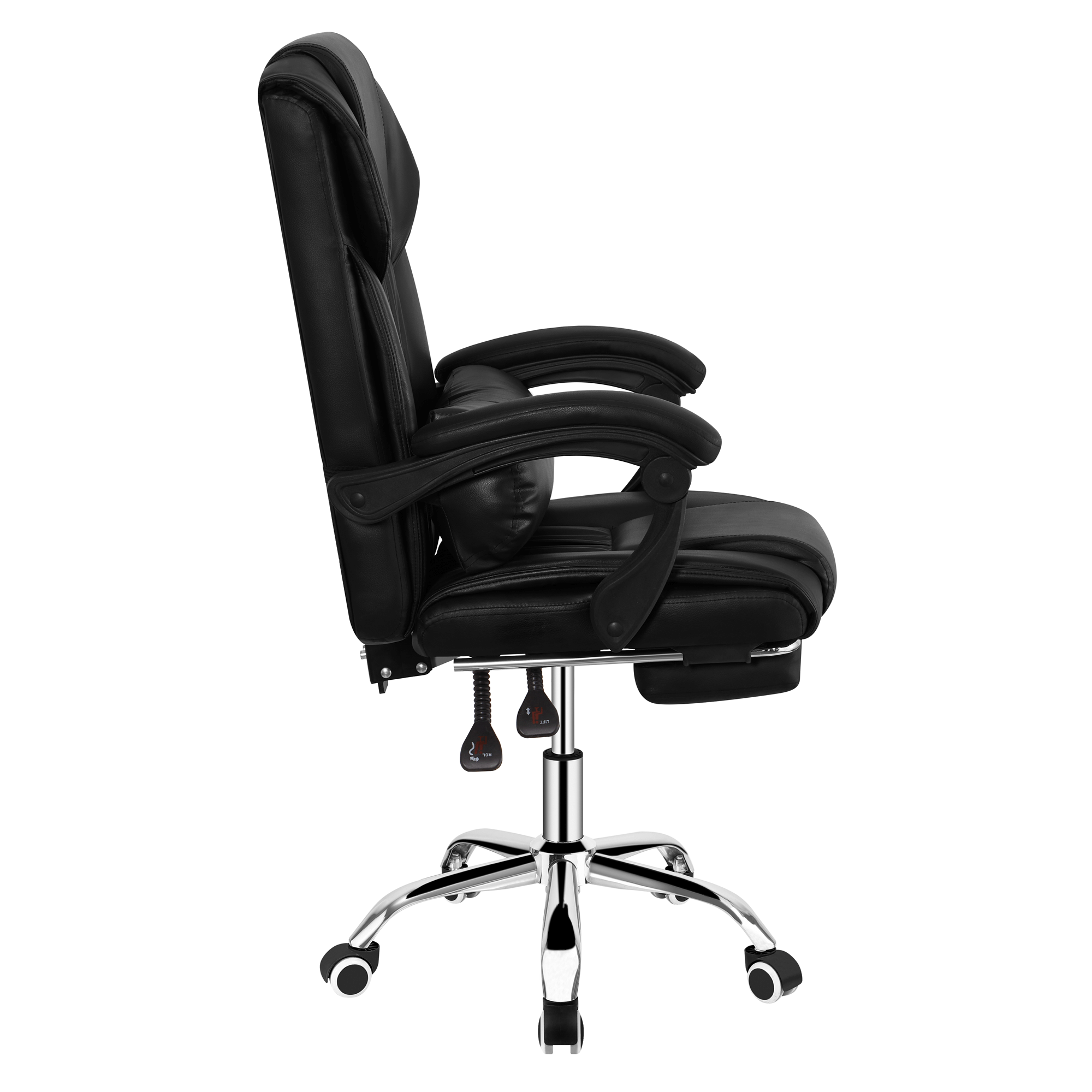 Scaun de birou, piele eco neagra, ARNAUD 2 NEW — imaginea 5