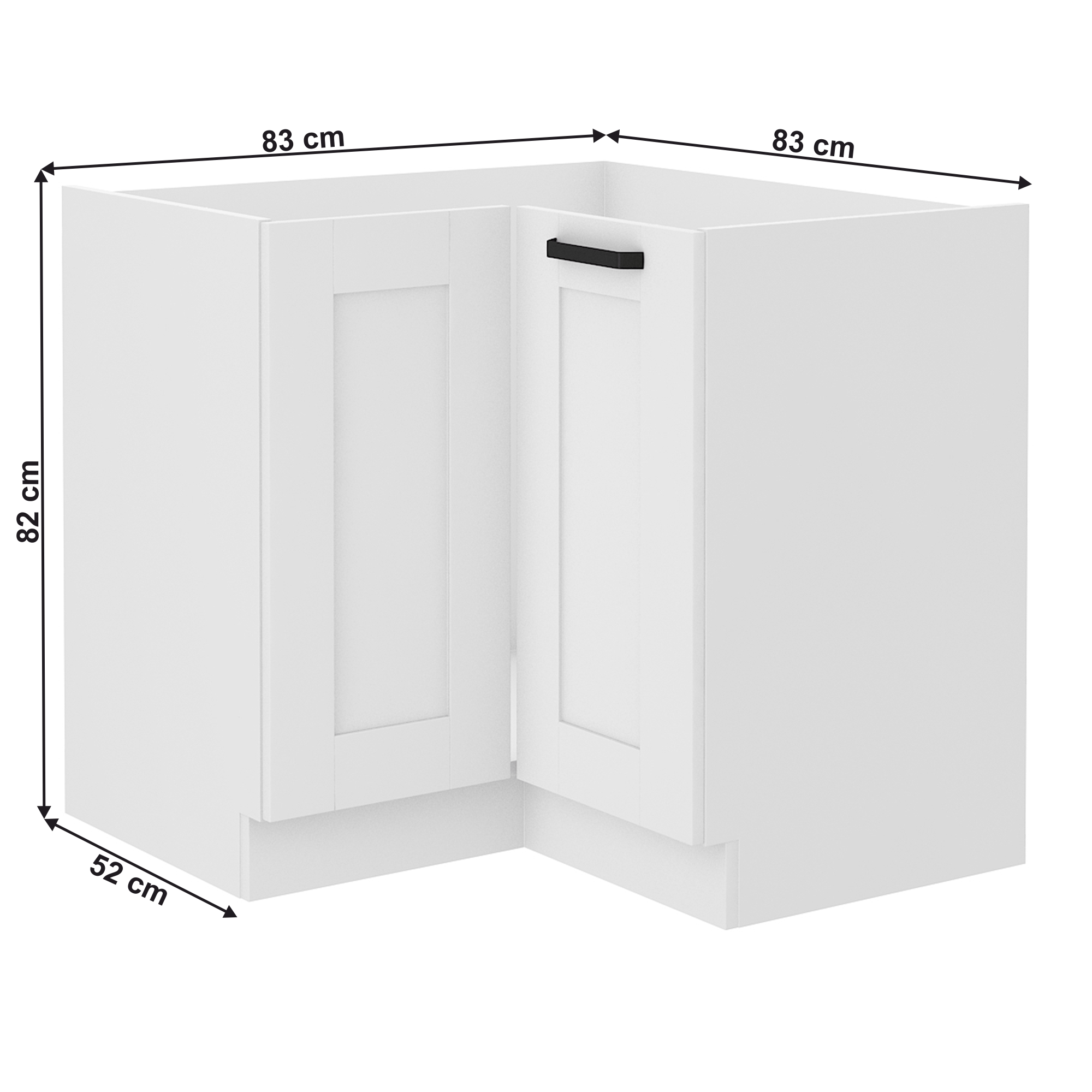 Dulap inferior de colt, alb, LULA 89x89 ND 1F BB — imaginea 13