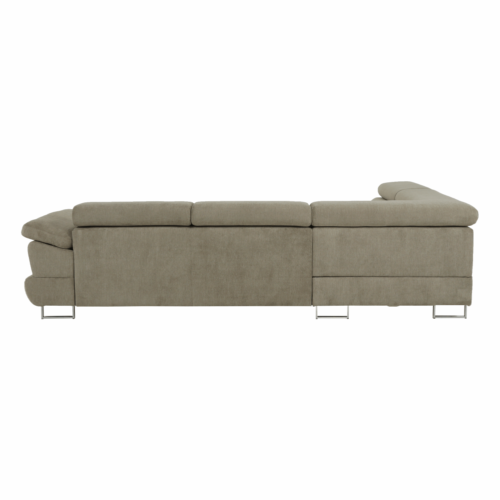 Set canapea cu spatiu de depozitare, maro deschis melanj, material textil, stanga, BUTON R — imaginea 17