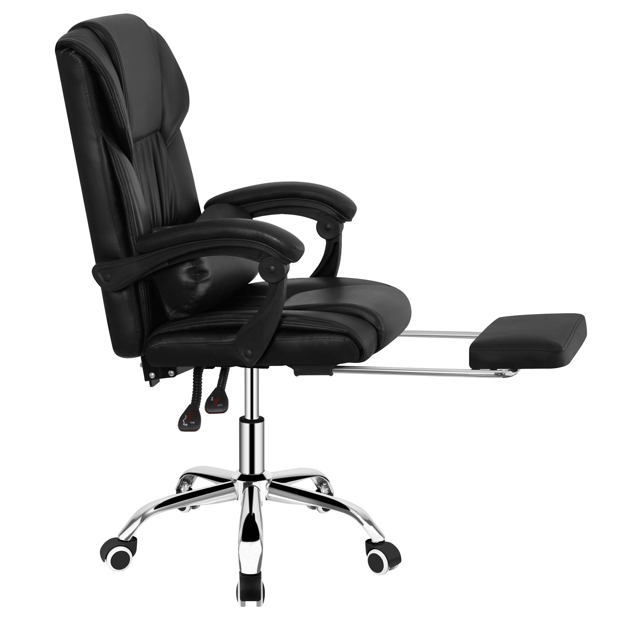 Scaun de birou, piele eco neagra, ARNAUD 2 NEW — imaginea 6