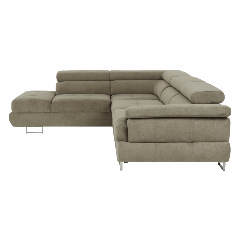 Set canapea cu spatiu de depozitare, maro deschis melanj, material textil, stanga, BUTON R — imaginea 18