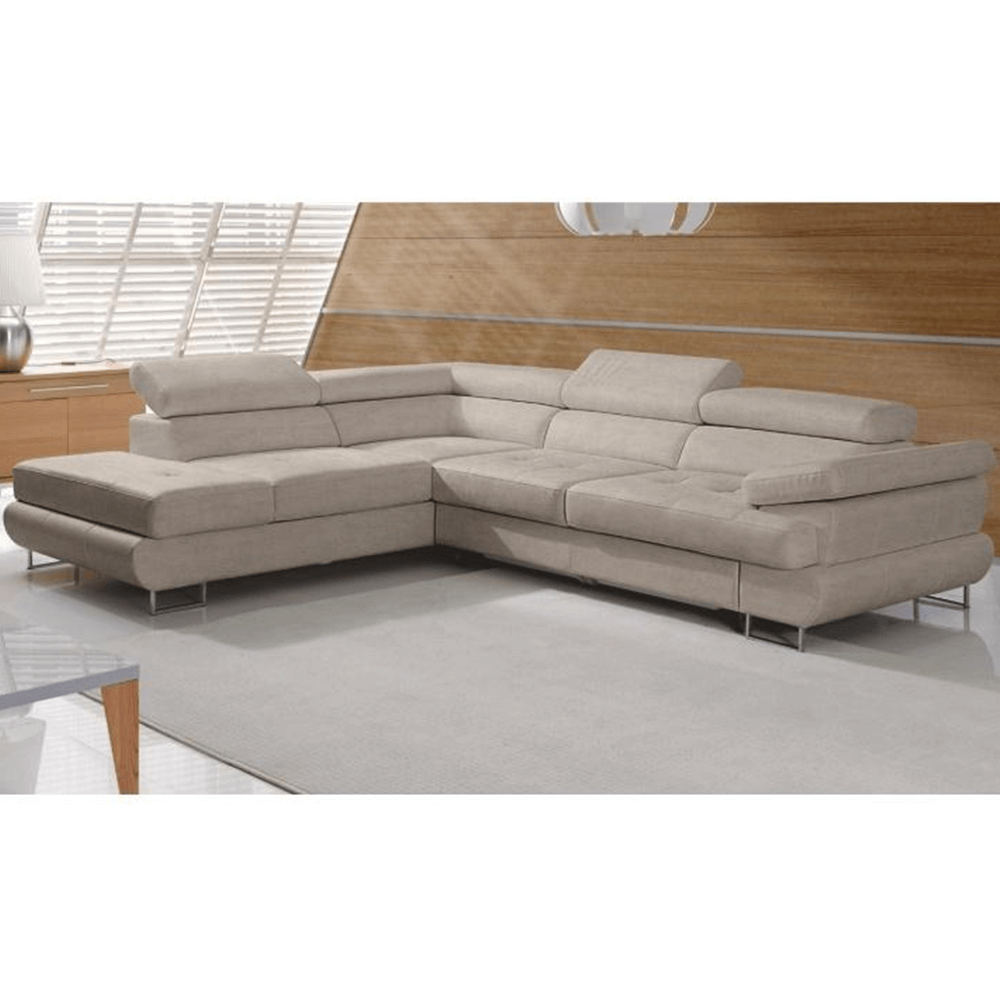 Set canapea, maro deschis melanj, material textil, stanga, BUTON P — imaginea 3