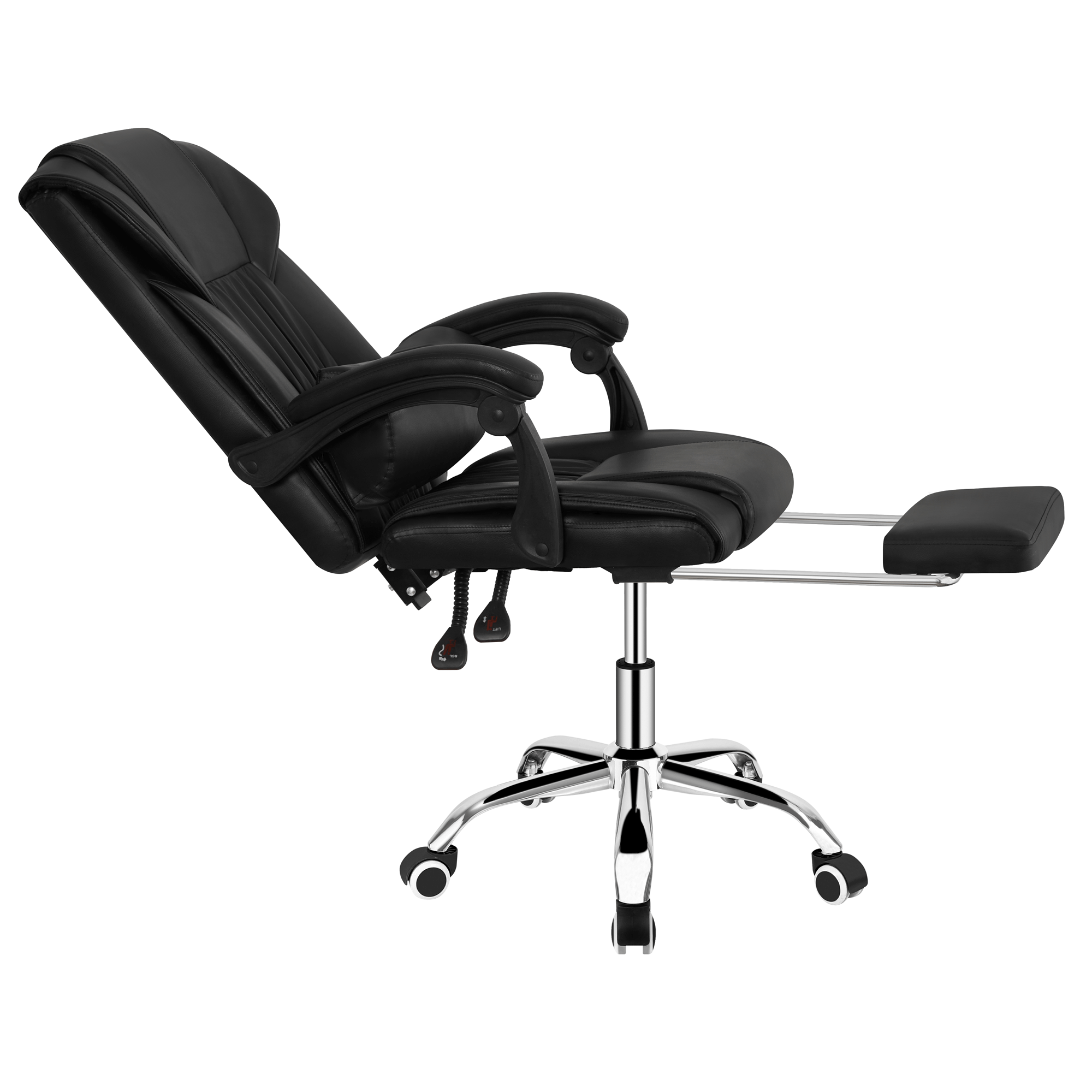 Scaun de birou, piele eco neagra, ARNAUD 2 NEW — imaginea 7