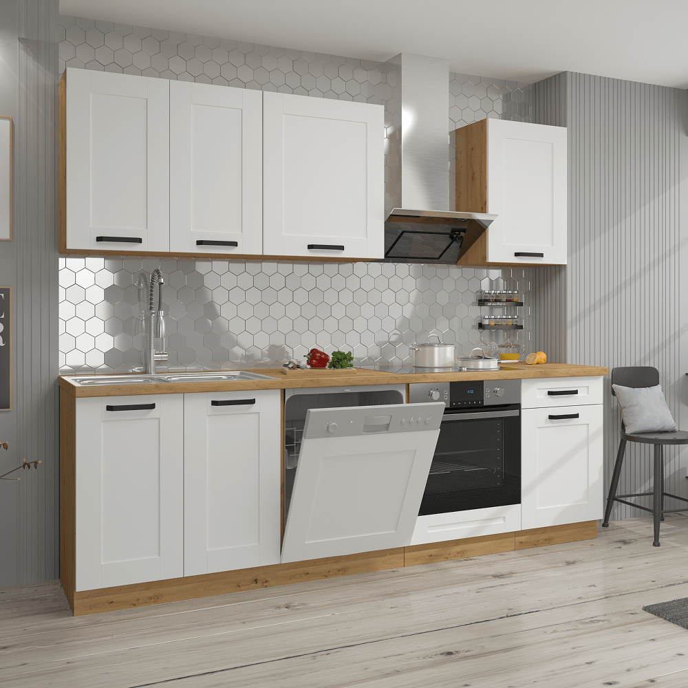 Dulap superior, alb/stejar artizan, LULA 50 GU-36 1F — imaginea 6