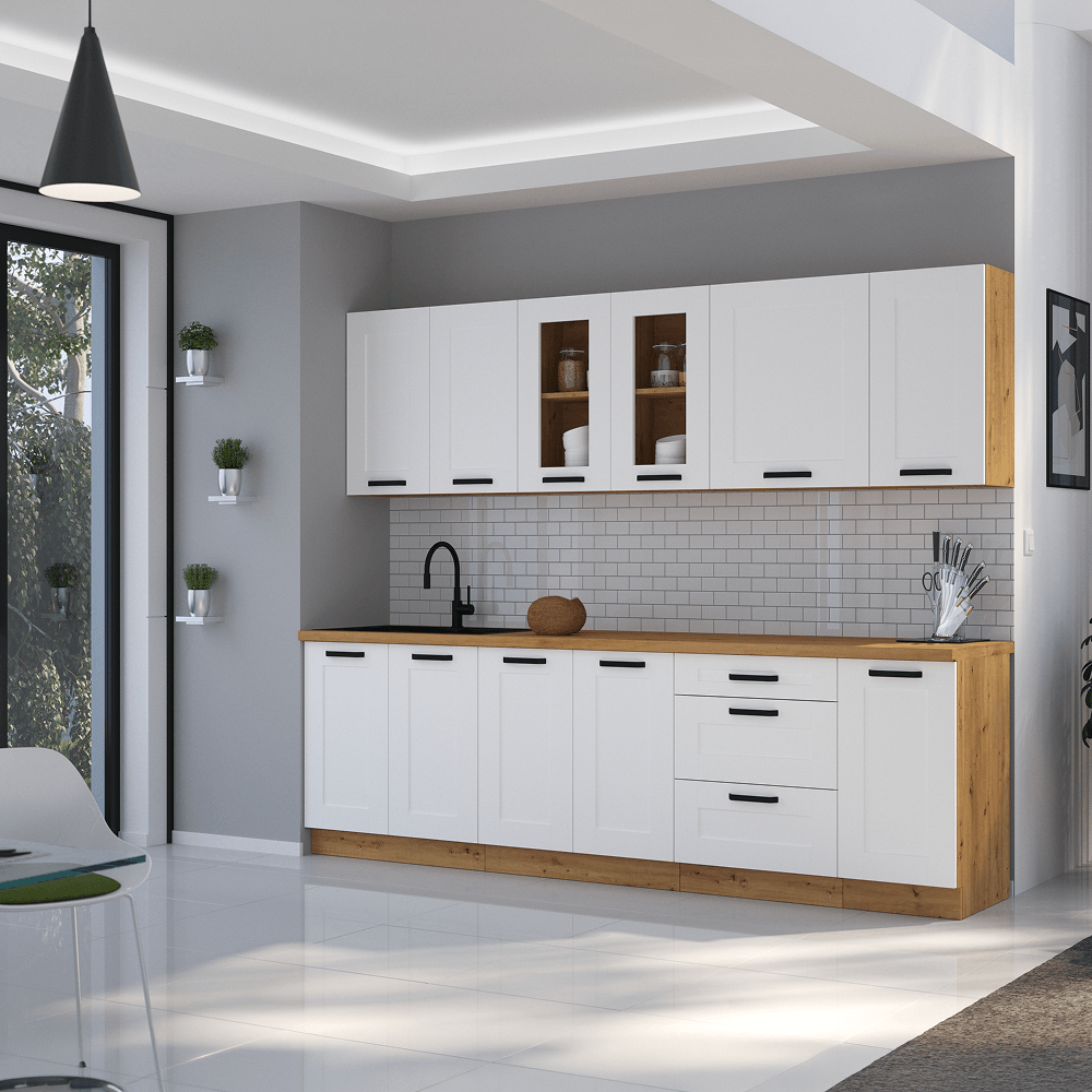 Dulap inferior, alb/stejar artizan, LULA 40D 1F BB — imaginea 7