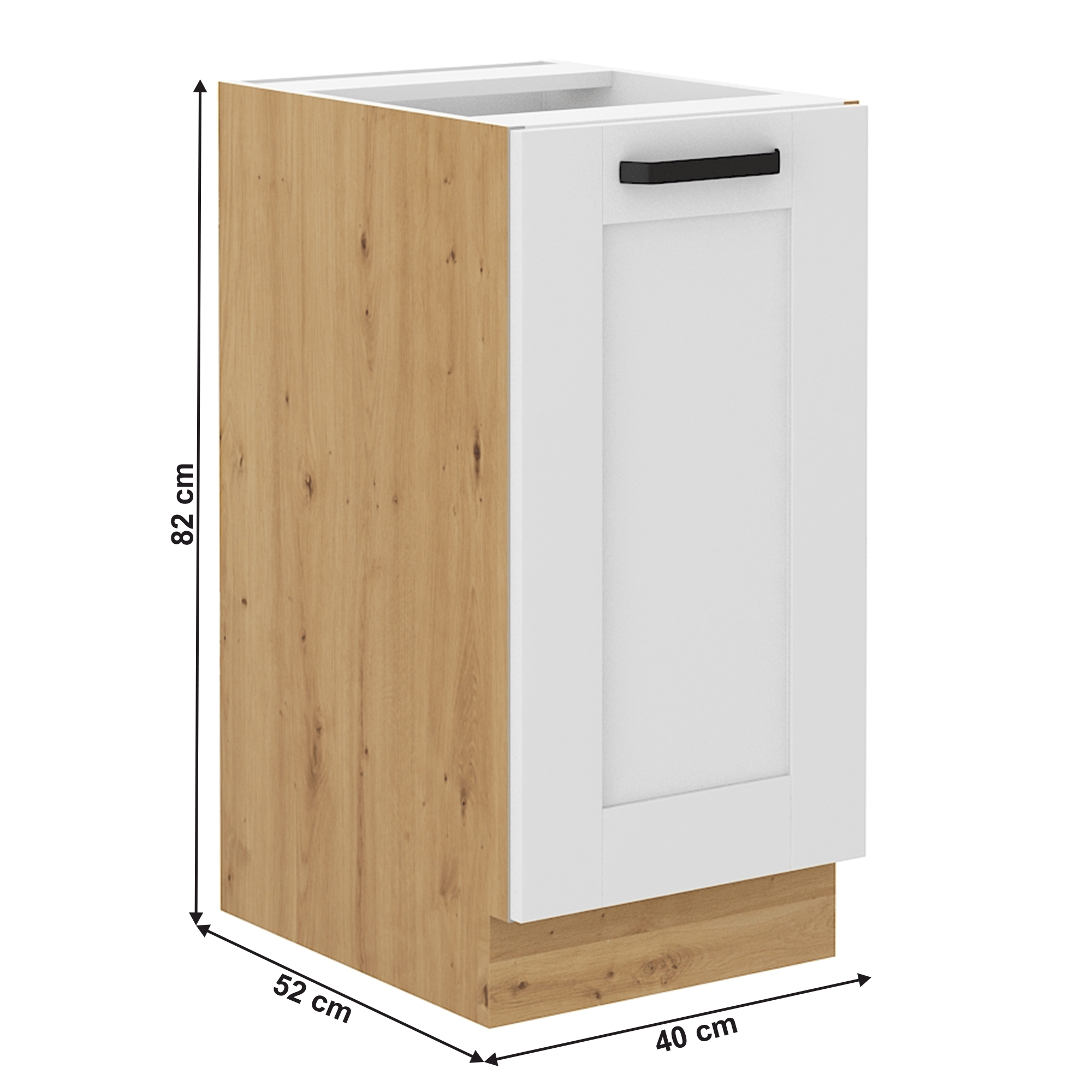 Dulap inferior, alb/stejar artizan, LULA 40D 1F BB — imaginea 14