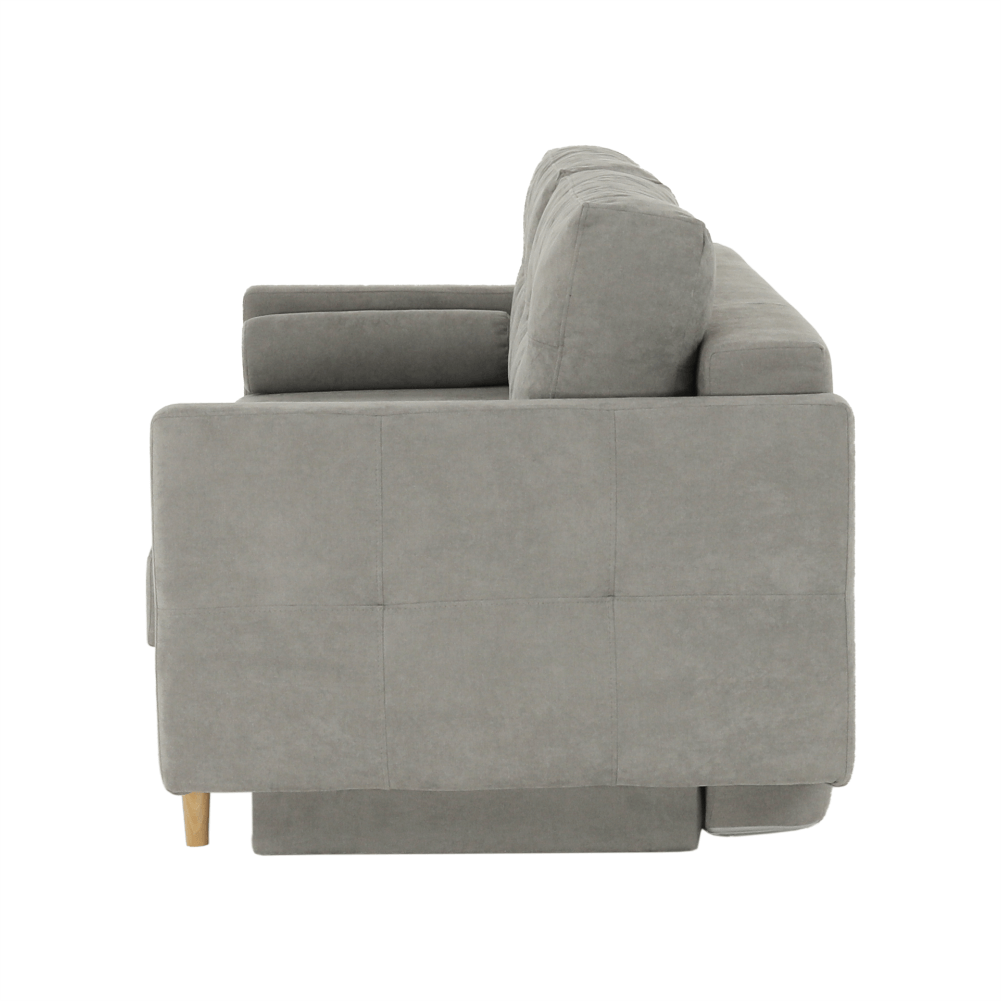 Canapea extensibila, gri textil Queens, AURELIA — imaginea 3