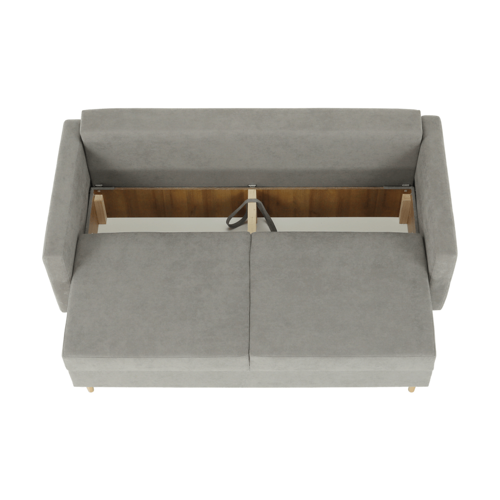 Canapea extensibila, gri textil Queens, AURELIA — imaginea 5