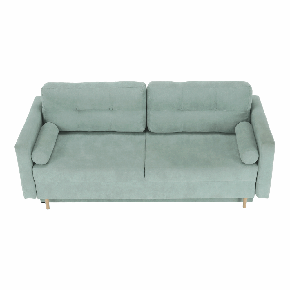 Canapea extensibila, verde menta textil Queens, AURELIA — imaginea 3