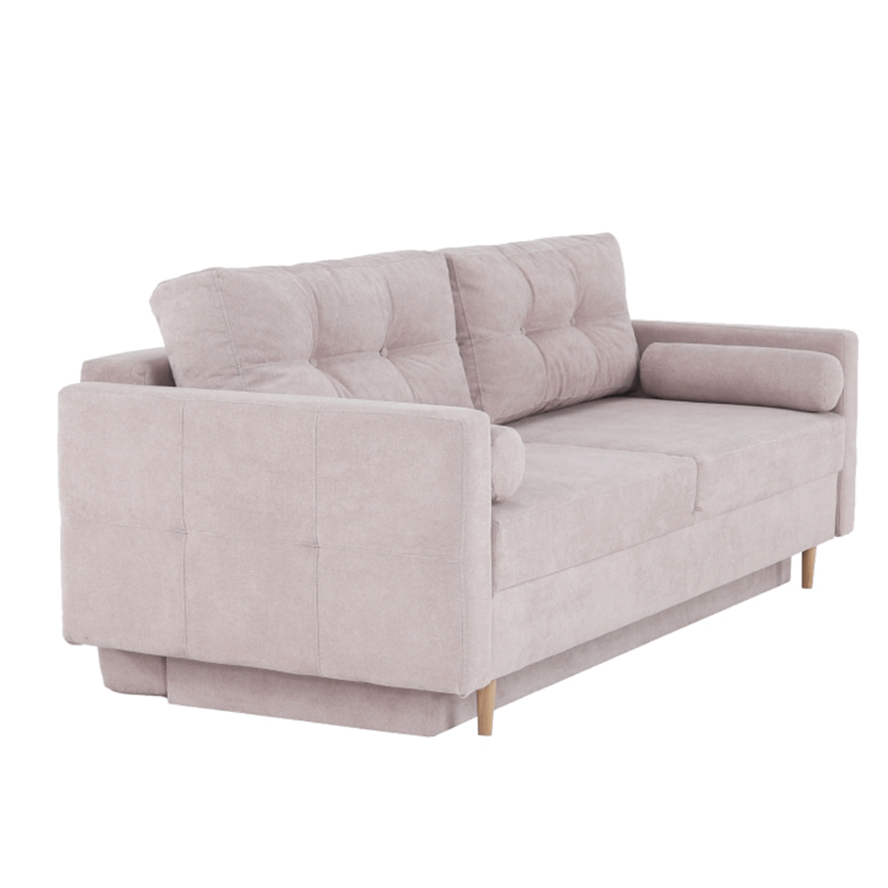 Canapea extensibila, roz antic textil Queens, AURELIA — imaginea 3