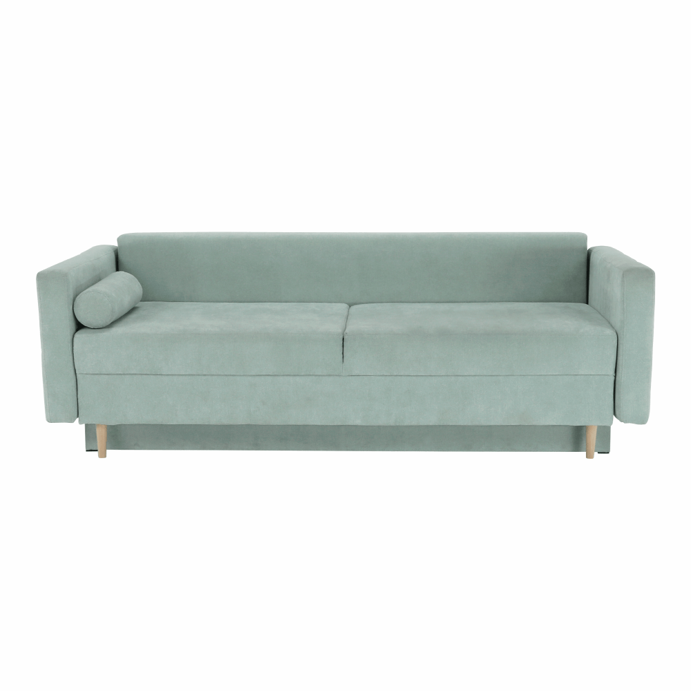 Canapea extensibila, verde menta textil Queens, AURELIA — imaginea 4