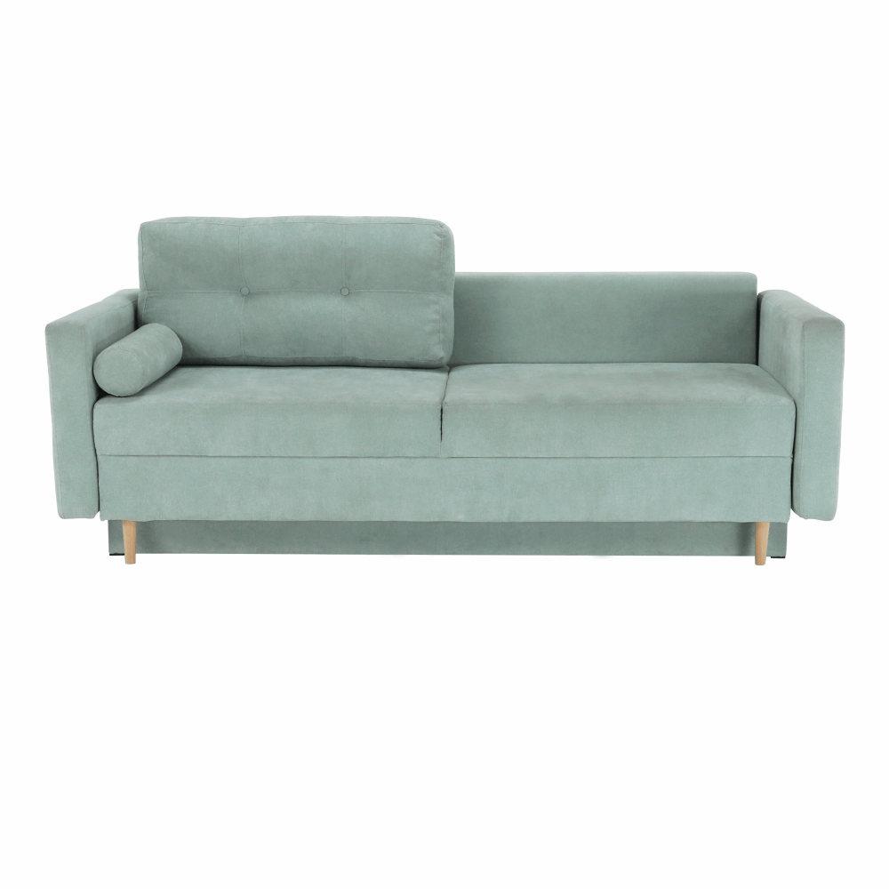Canapea extensibila, verde menta textil Queens, AURELIA — imaginea 5
