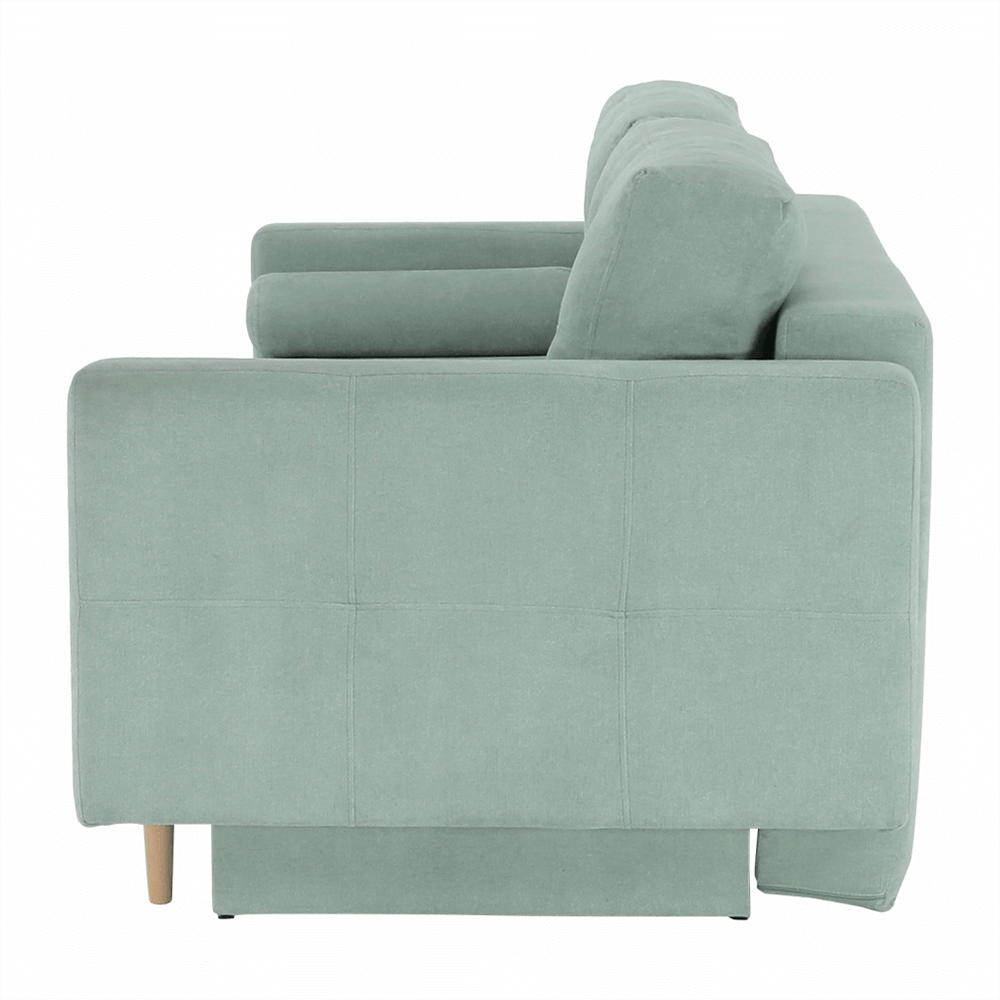 Canapea extensibila, verde menta textil Queens, AURELIA — imaginea 6