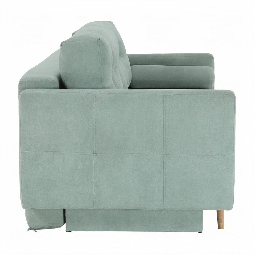 Canapea extensibila, verde menta textil Queens, AURELIA — imaginea 8