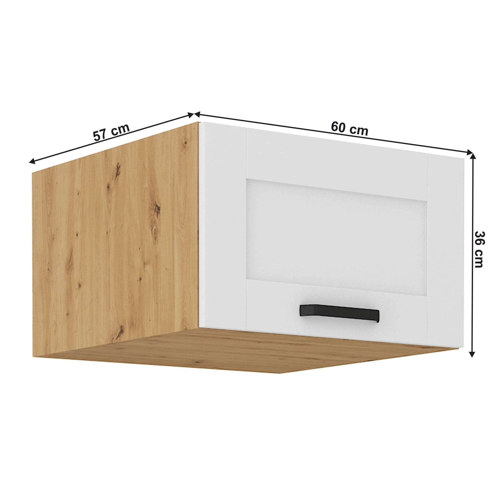 Dulap superior, alb/stejar artizan, LULA 60 NAGU-36 1F — imaginea 14
