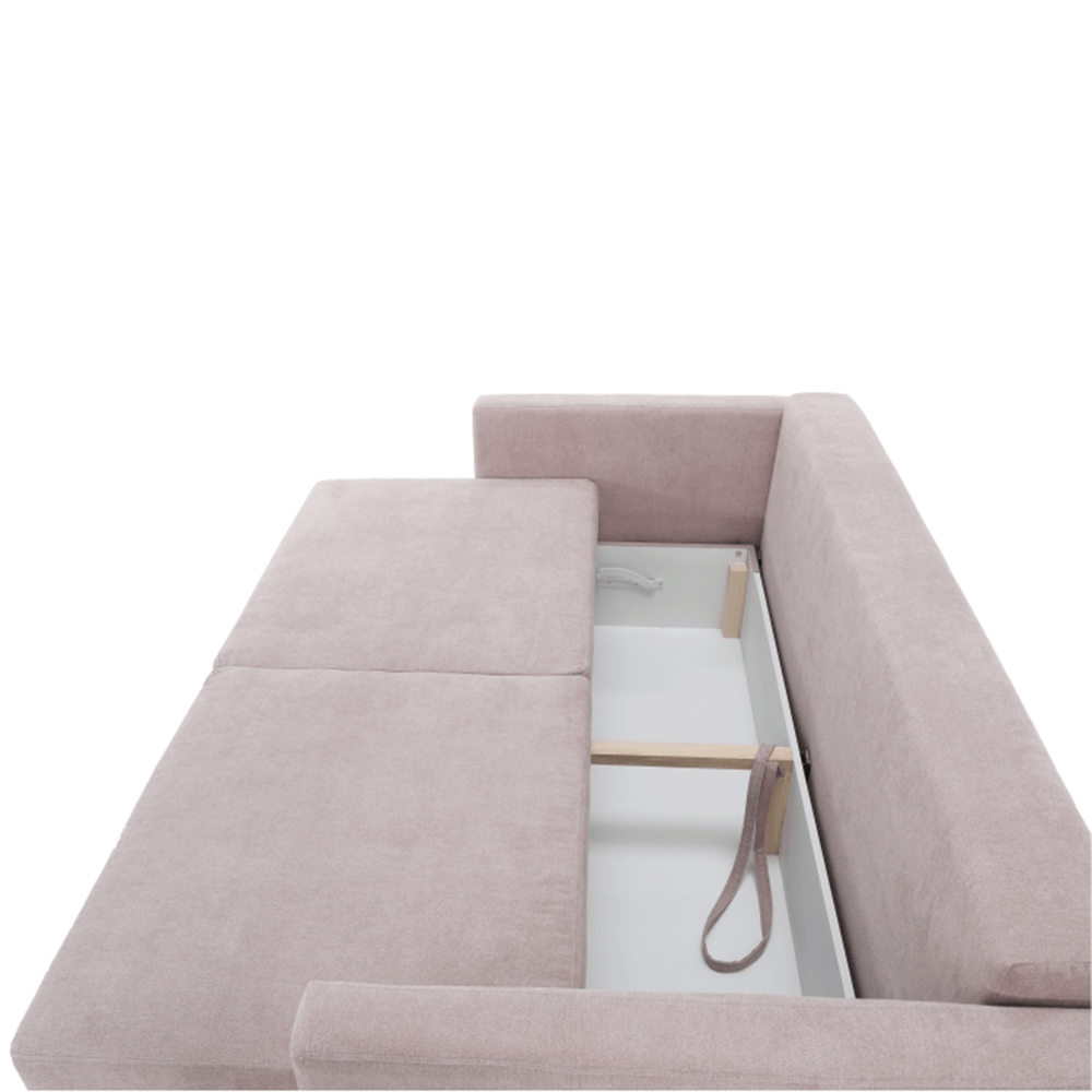 Canapea extensibila, roz antic textil Queens, AURELIA — imaginea 9