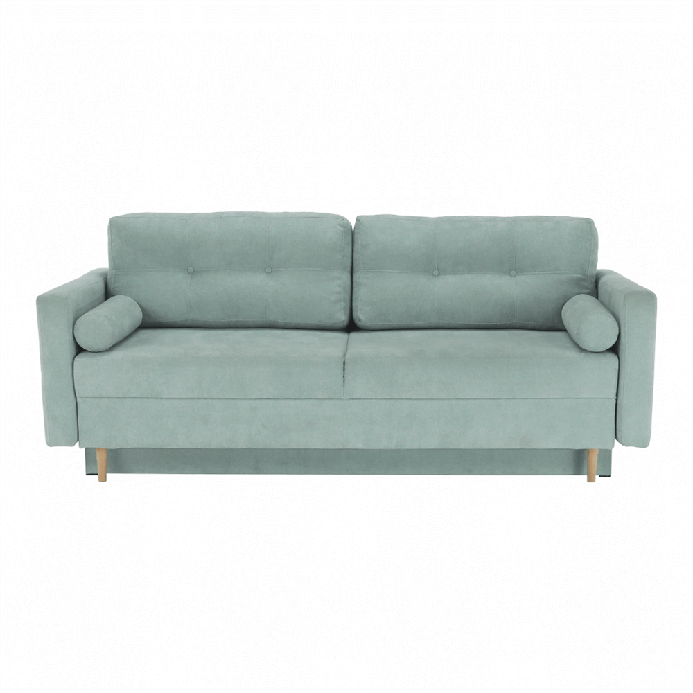 Canapea extensibila, verde menta textil Queens, AURELIA — imaginea 9