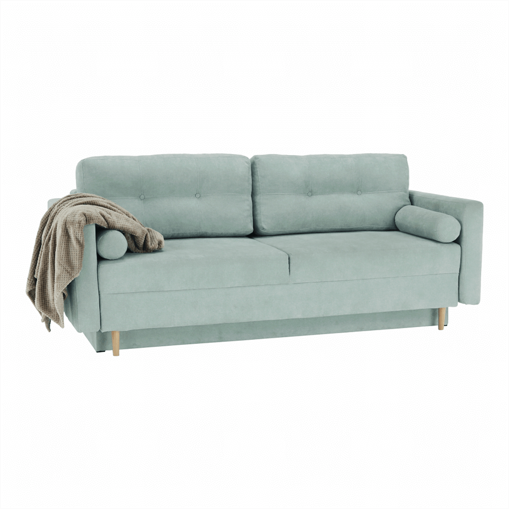 Canapea extensibila, verde menta textil Queens, AURELIA — imaginea 12