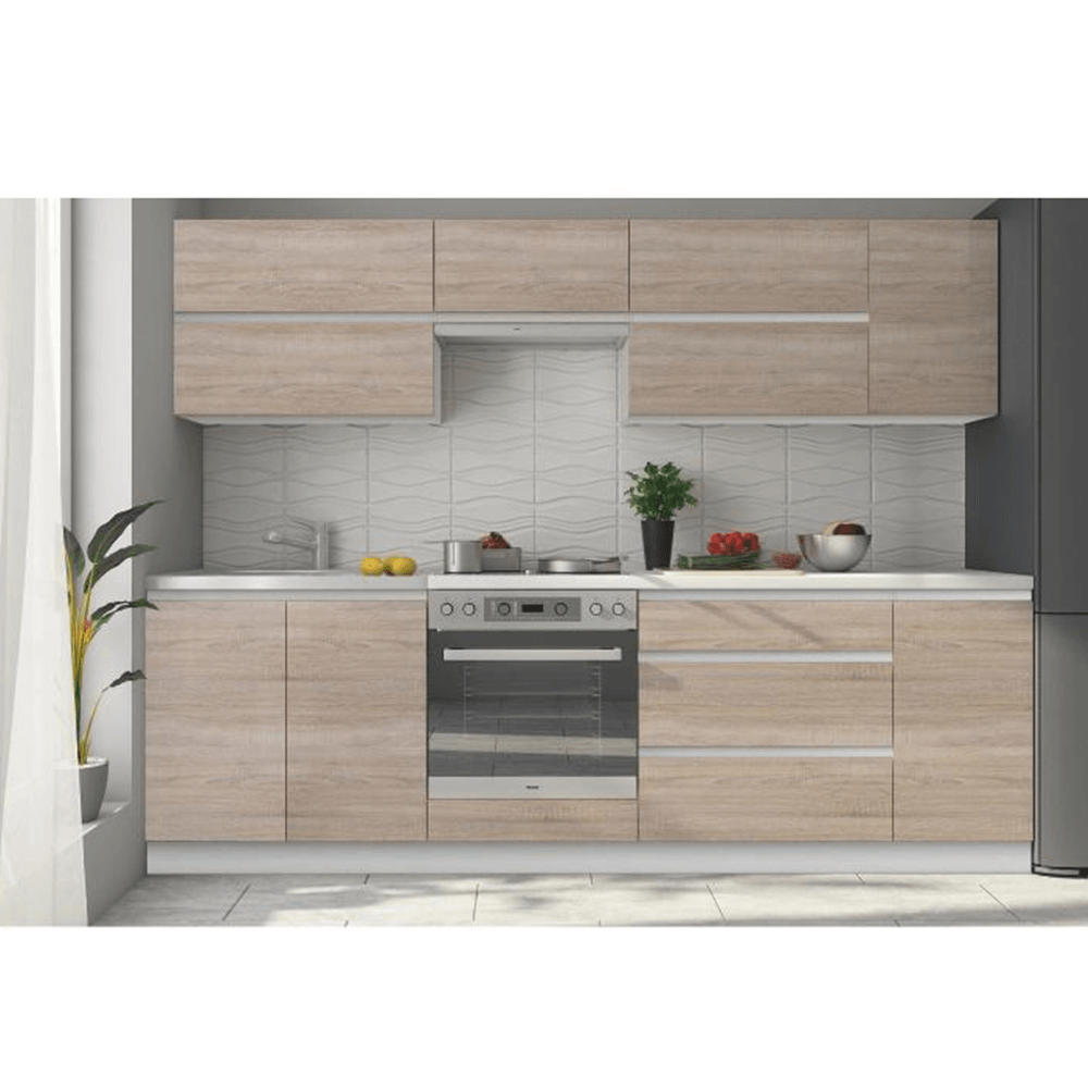 Set bucatarie 2,6 m, alb/stejar sonoma, LINE NEW — imaginea 4