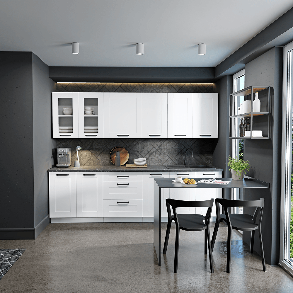 Dulap superior de colt, alb, LULA 58x58 GN-72 1F — imaginea 5