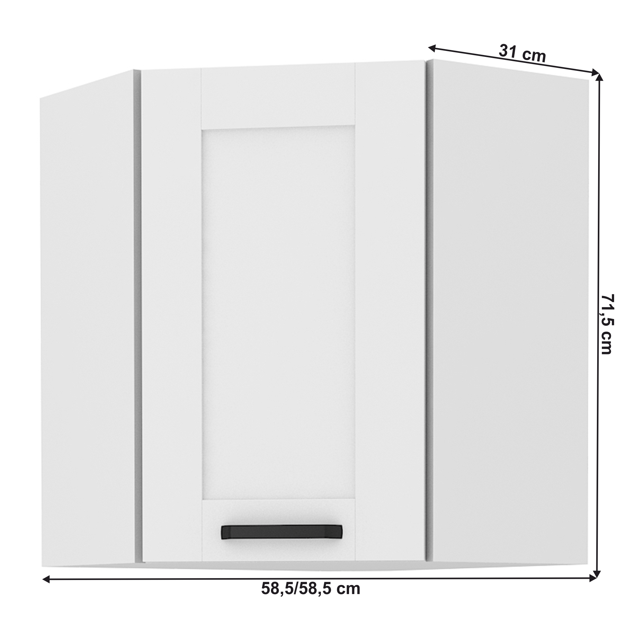 Dulap superior de colt, alb, LULA 58x58 GN-72 1F — imaginea 15