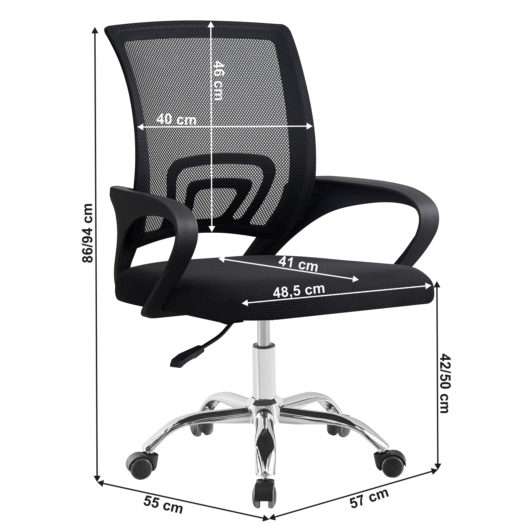 Scaun de birou, negru/ negru, DEX 4 NEW — imaginea 2