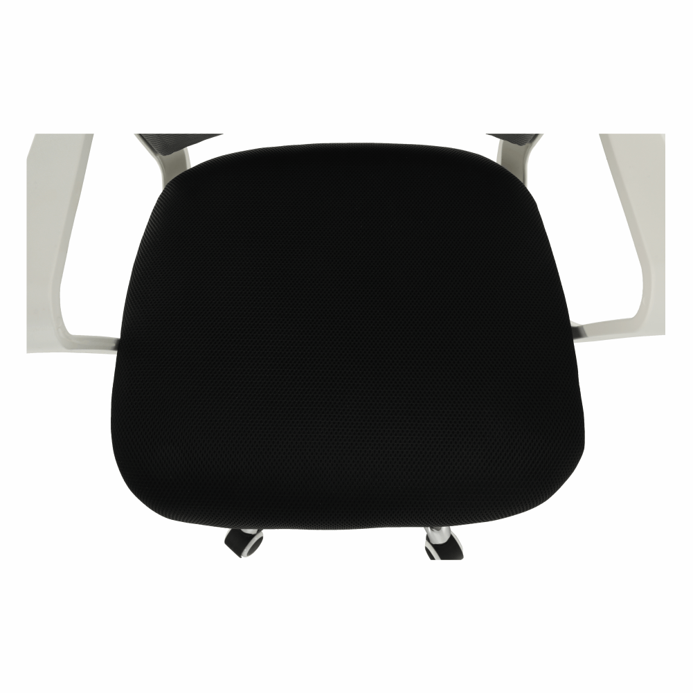 Scaun de birou, plasa gri/ material negru / plastic alb, APOLO 2 NEW — imaginea 7